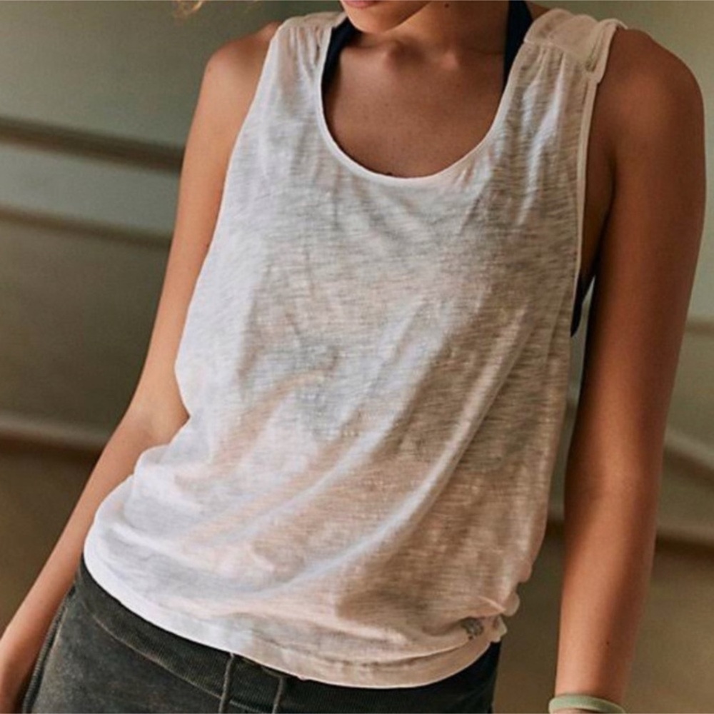 FP Movement by Free People White Slub Tank Top